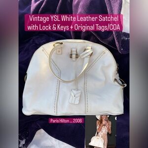 Yves Saint Laurent White Leather Satchel